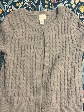 H&M Women’s Cable Knit Button-Front Sweater Cardigan - Light Gray